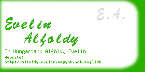 evelin alfoldy business card